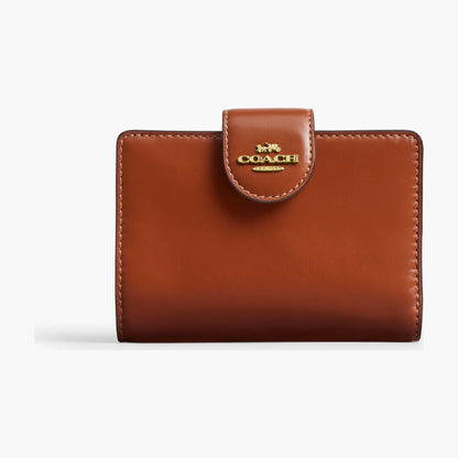 Coach Medium Corner Zip Wallet - Gold/Cinnamon