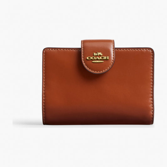 Coach Medium Corner Zip Wallet - Gold/Cinnamon