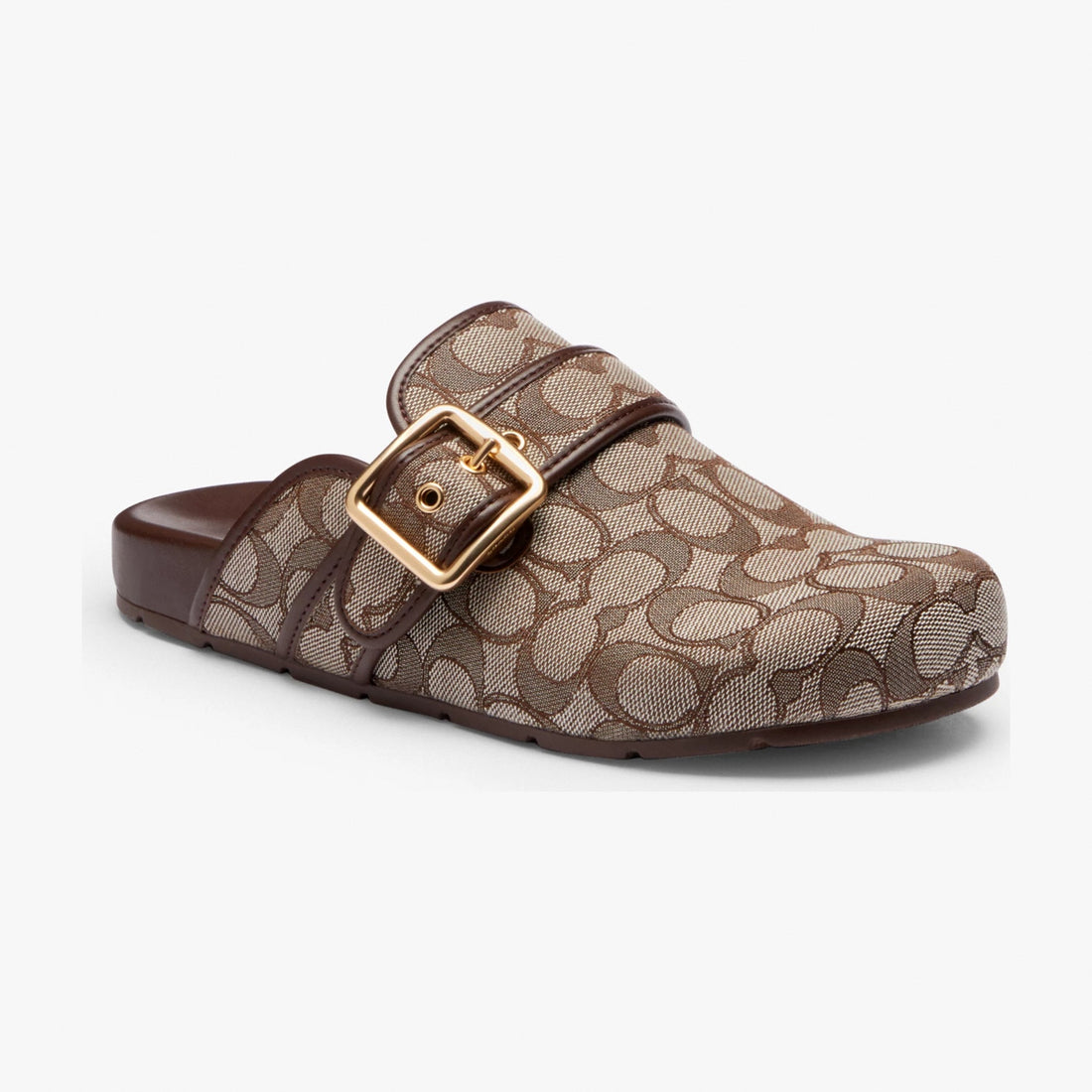 Coach Archival Buckle Clog In Signature Jacquard - Oak/Maple