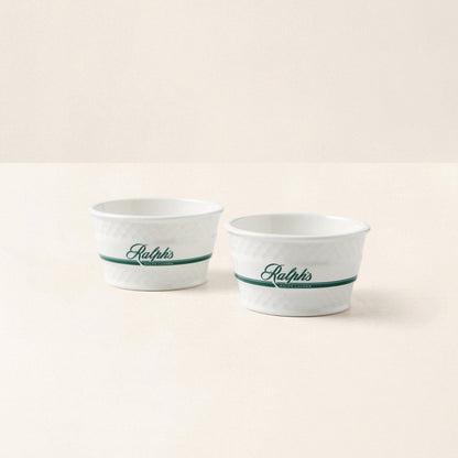 Ralph Lauren Home Ralph’s Coffee Ice Cream Bowl Gift Set - White/Green