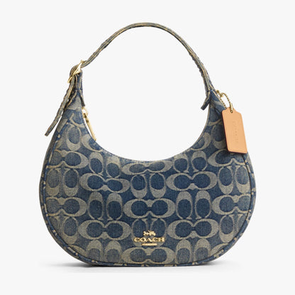 Coach Emily Shoulder Bag In Signature Regenerative Cotton Denim - Gold/Denim