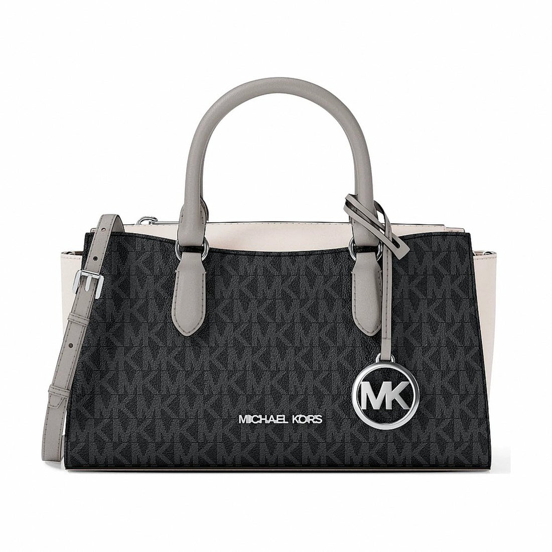 Michael Kors Arden Small Color-Block Signature Logo Messenger Bag - BLACK COMBO