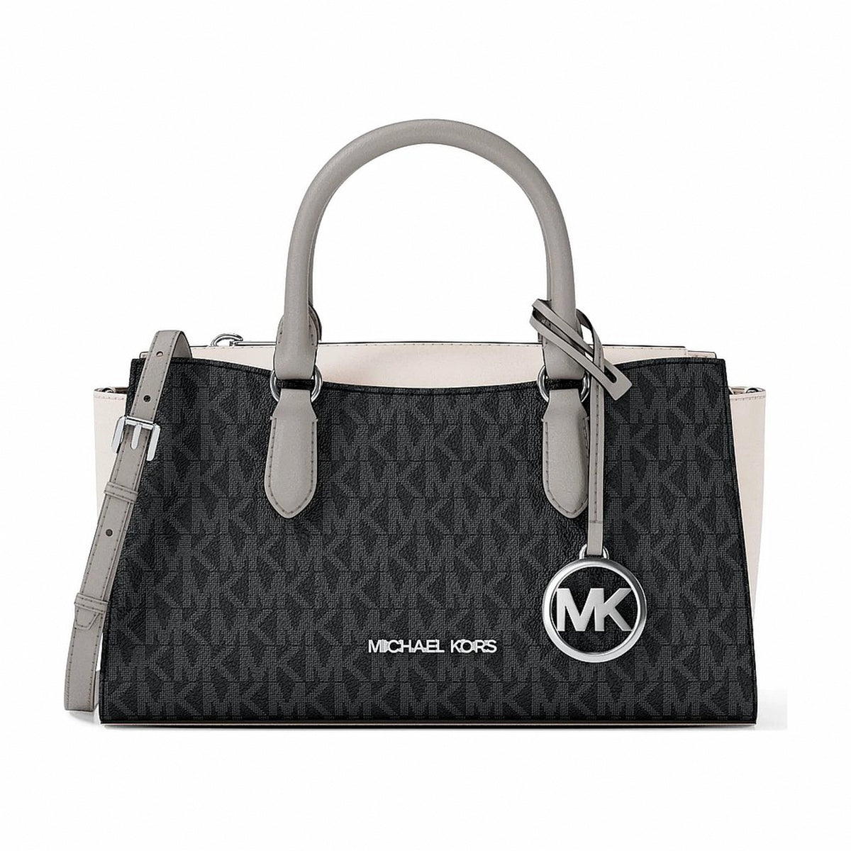 Michael Kors Arden Small Color-Block Signature Logo Messenger Bag - BLACK COMBO