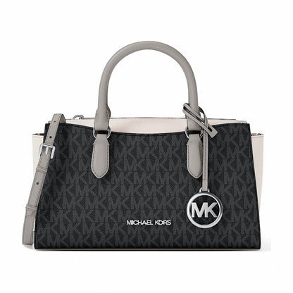 Michael Kors Arden Small Color-Block Signature Logo Messenger Bag - BLACK COMBO