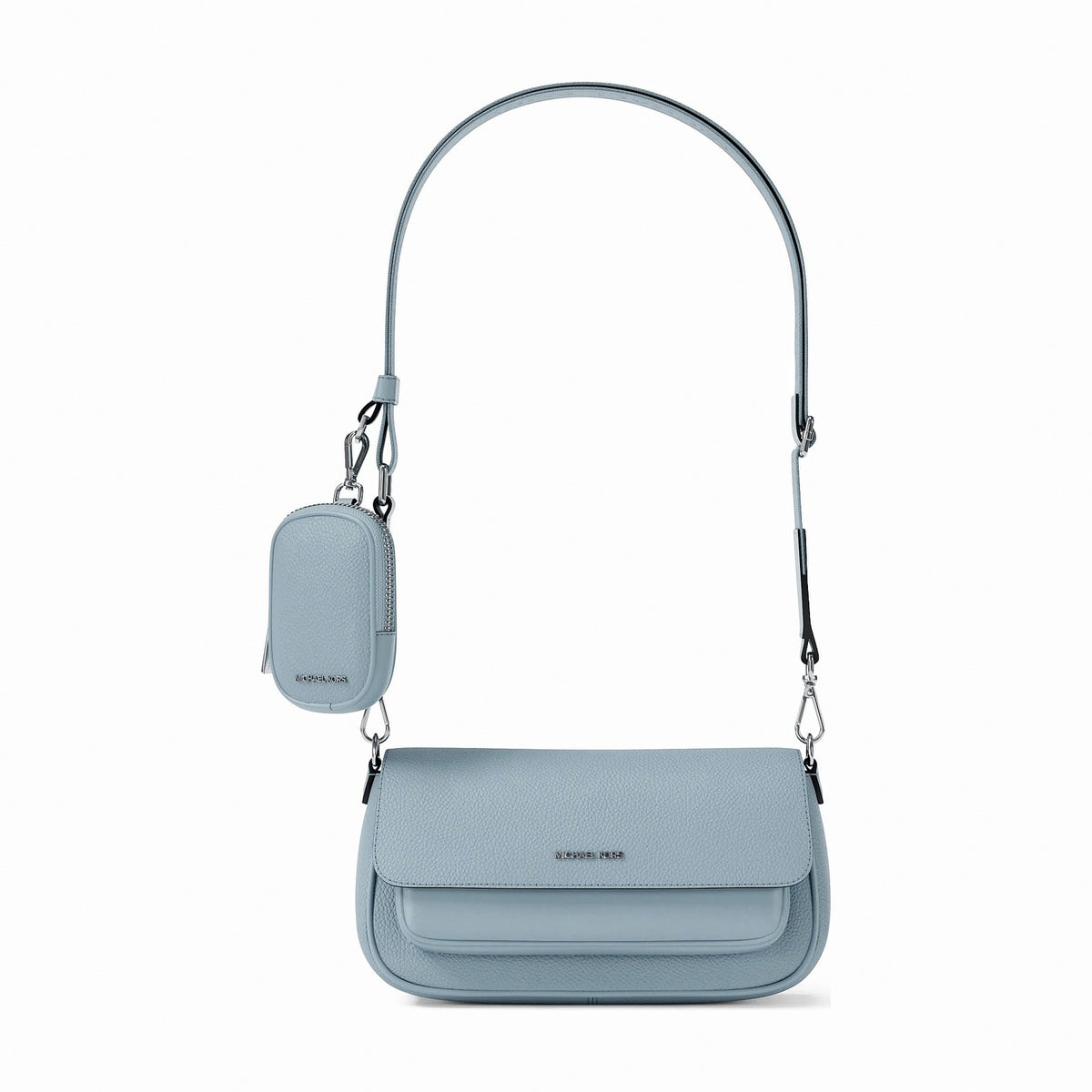Michael Kors Jet Set Travel Small Pebbled Leather Crossbody Bag With Pouch - PALE OCEAN