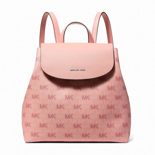 Michael Kors Maya Medium Signature Logo Backpack - SUNSET ROSE
