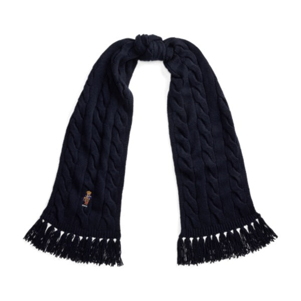 Polo Ralph Lauren Polo Bear Cable-Knit Scarf - Navy