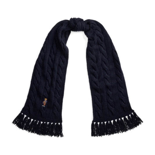 Polo Ralph Lauren Polo Bear Cable-Knit Scarf - Navy