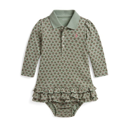 Ralph Lauren Baby Girl Floral Soft Cotton Polo Dress & Bloomer - Rosemund Garden