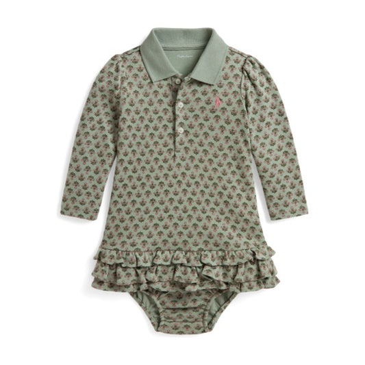 Ralph Lauren Baby Girl Floral Soft Cotton Polo Dress & Bloomer - Rosemund Garden