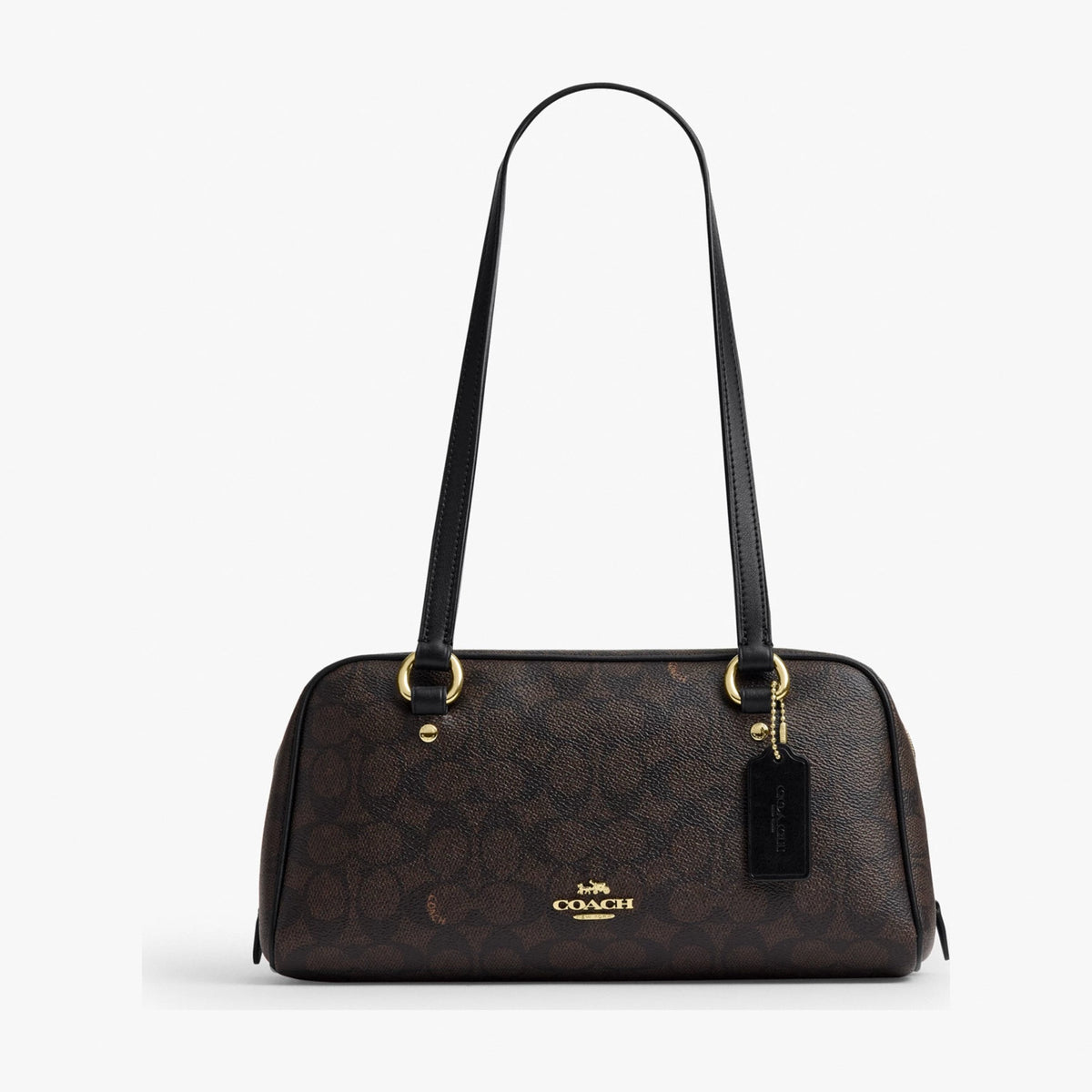 Coach Sydney Shoulder Bag In Signature Canvas - Gold/Walnut/Black
