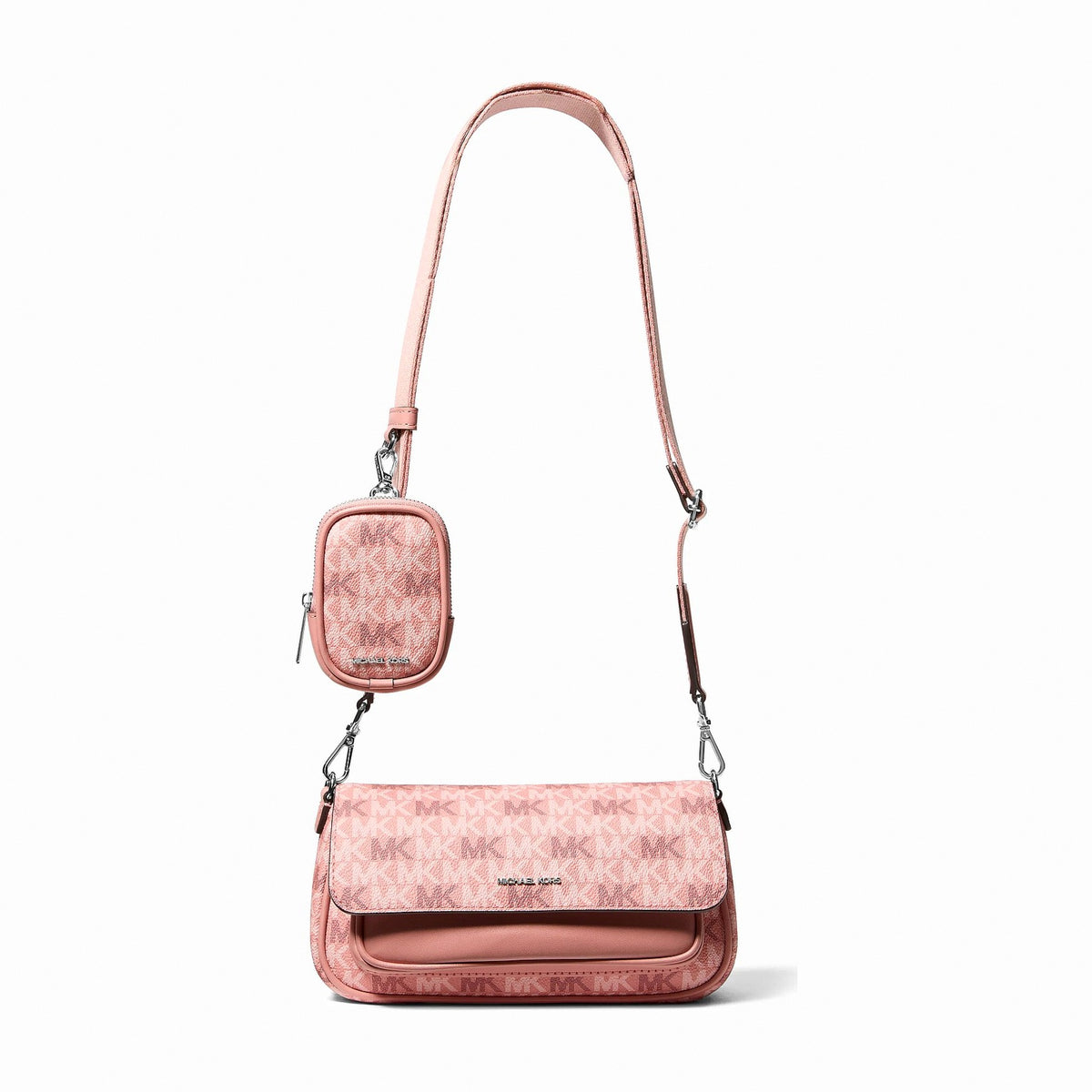 Michael Kors Jet Set Travel Small Signature Logo Crossbody Bag With Pouch - SUNSET ROSE