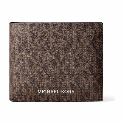 Michael Kors Cooper Logo Billfold Wallet With Coin Pouch - BROWN/BLK