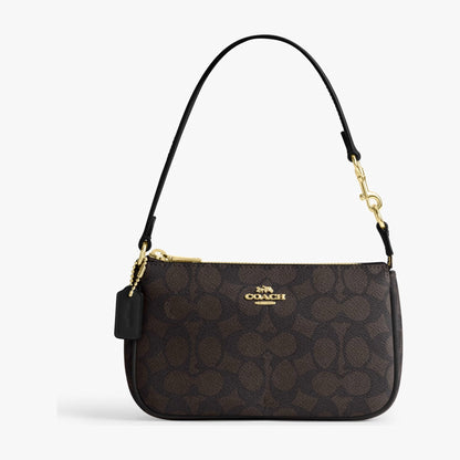 Coach Nolita 19 In Signature Canvas - Gold/Walnut/Black
