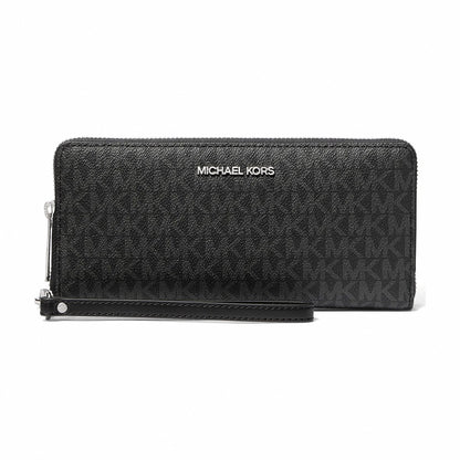 Michael Kors Jet Set Travel Large Signature Logo Continental Wallet - BLACK