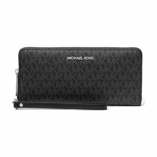 Michael Kors Jet Set Travel Large Signature Logo Continental Wallet - BLACK