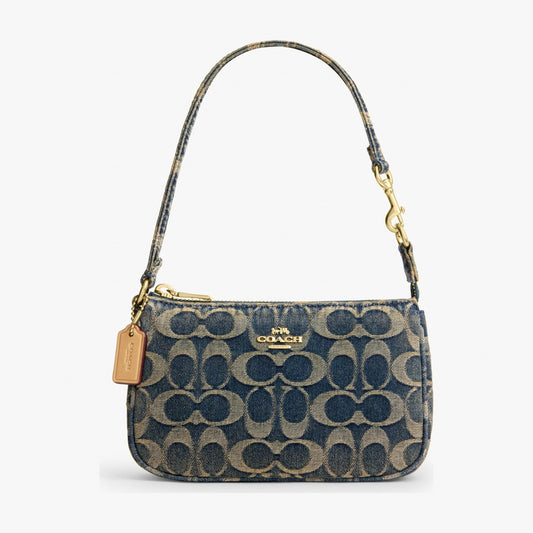 Coach Nolita 19 In Signature Regenerative Cotton Denim - Gold/Denim
