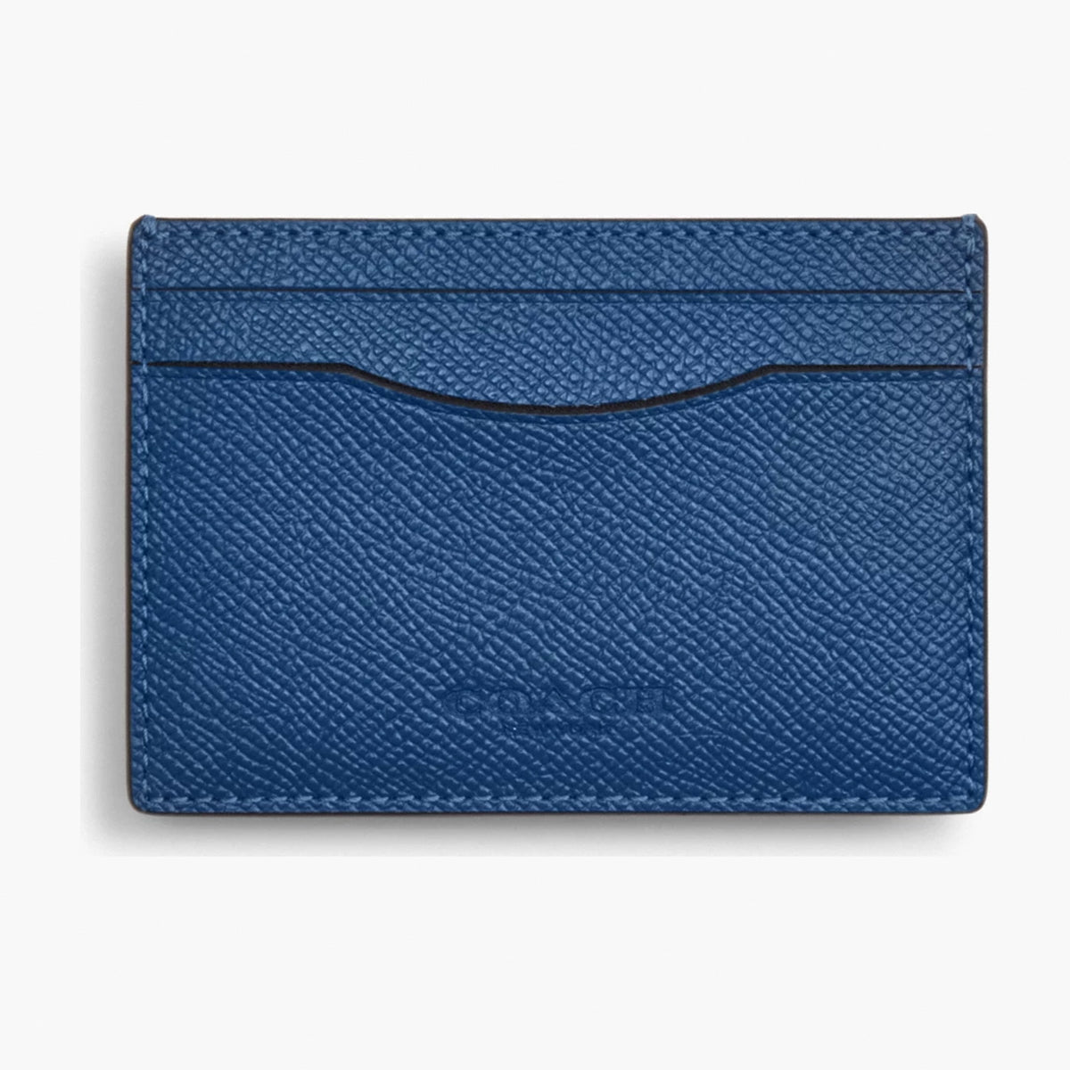 Coach Card Case With Money Clip - Silver/True Blue