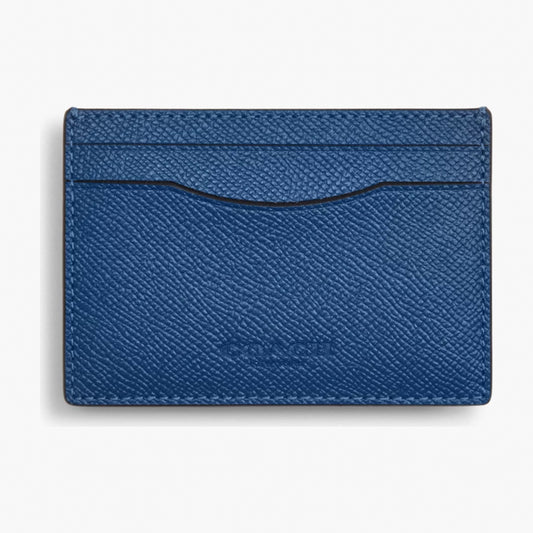 Coach Card Case With Money Clip - Silver/True Blue