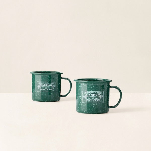 Ralph Lauren Home Polo Country Outdoor Mug Gift Set - Green/white