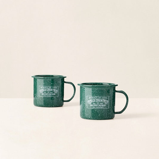 Ralph Lauren Home Polo Country Outdoor Mug Gift Set - Green/white