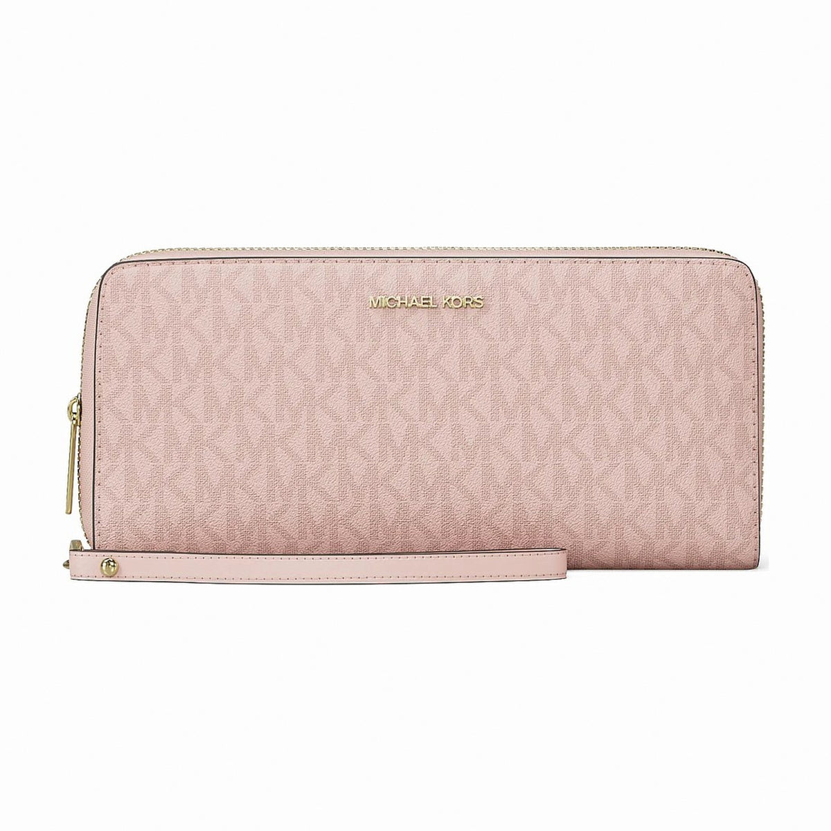Michael Kors Jet Set Travel Large Signature Logo Continental Wristlet - POWDER BLUSH