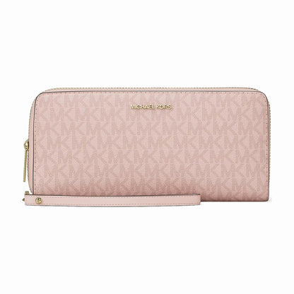Michael Kors Jet Set Travel Large Signature Logo Continental Wristlet - POWDER BLUSH