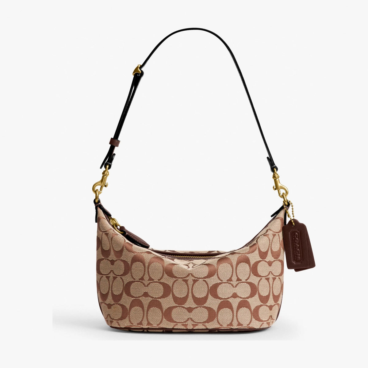 Coach Demi Bag In Signature Jacquard - Brass/Khaki Maple
