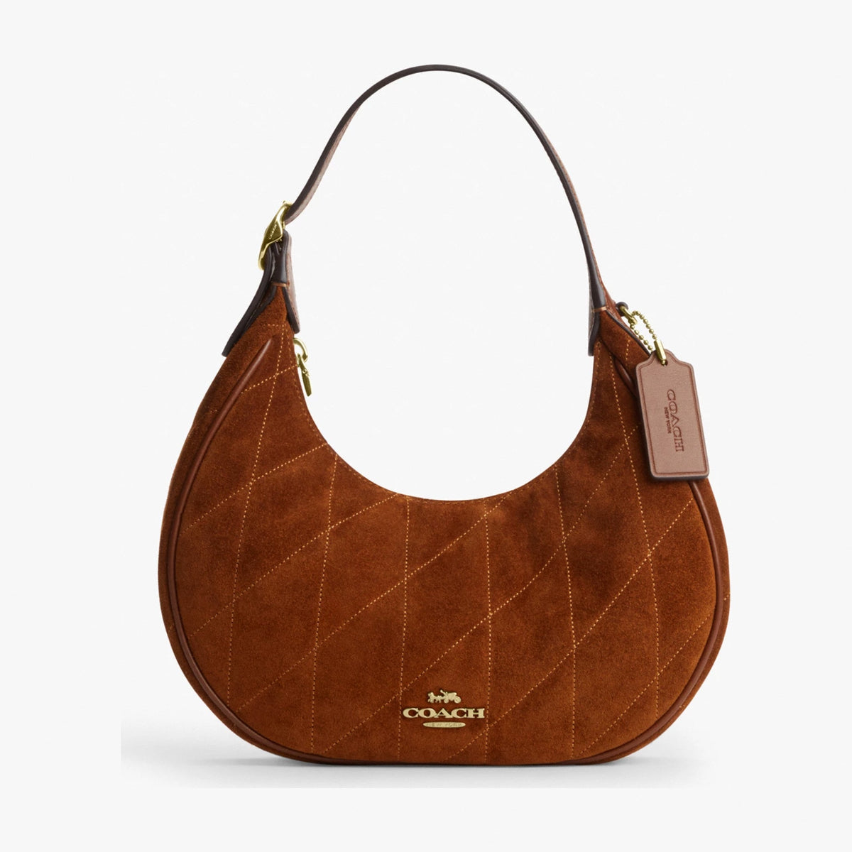 Coach Emily Shoulder Bag With Quilting - Gold/Warm Brown