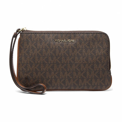 Michael Kors Jet Set Travel Small Signature Logo Wristlet - BROWN