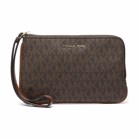 Michael Kors Jet Set Travel Small Signature Logo Wristlet - BROWN