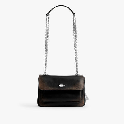 Coach Elodie Crossbody Bag 18 In Loved Leather - Silver/Black Brown