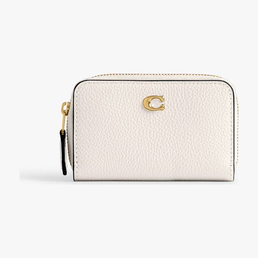 Coach Essential Small Zip Around Card Case - Brass/Chalk