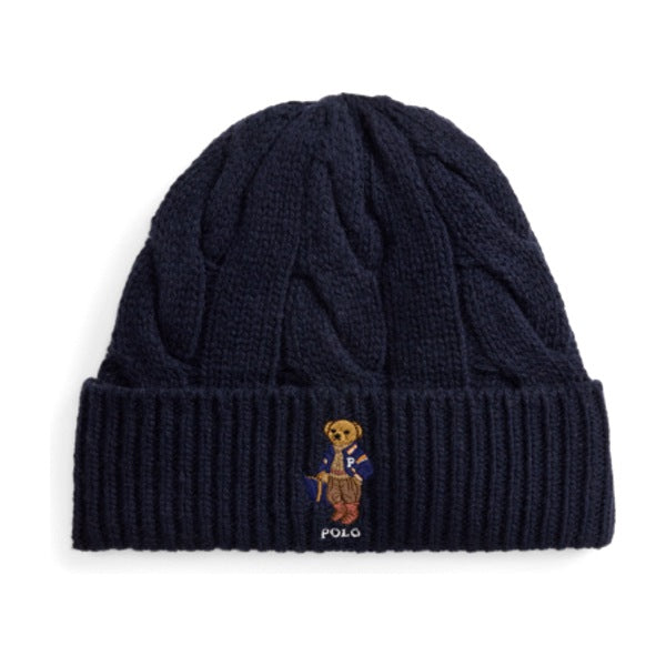 Polo Ralph Lauren Polo Bear Cable Wool-Blend Beanie - Navy