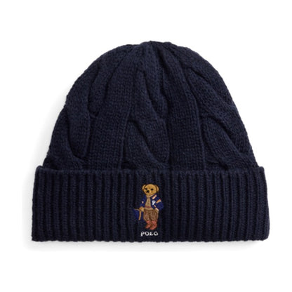 Polo Ralph Lauren Polo Bear Cable Wool-Blend Beanie - Navy