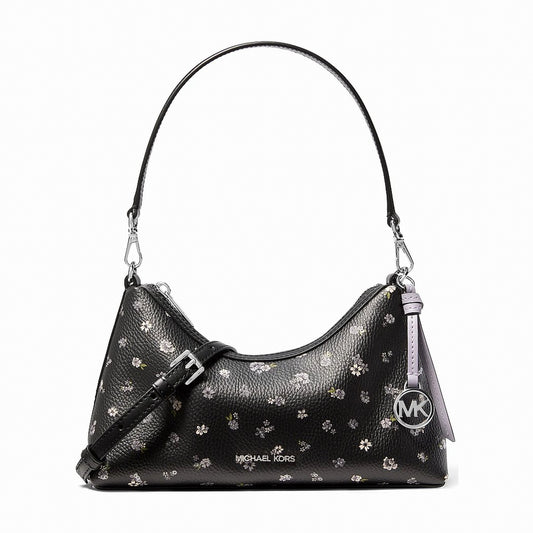 Michael Kors Sammy Small Floral Printed Convertible Crossbody Bag - BLACK
