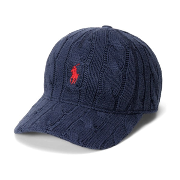 Polo Ralph Lauren Cable-Knit Cotton Ball Cap - Navy
