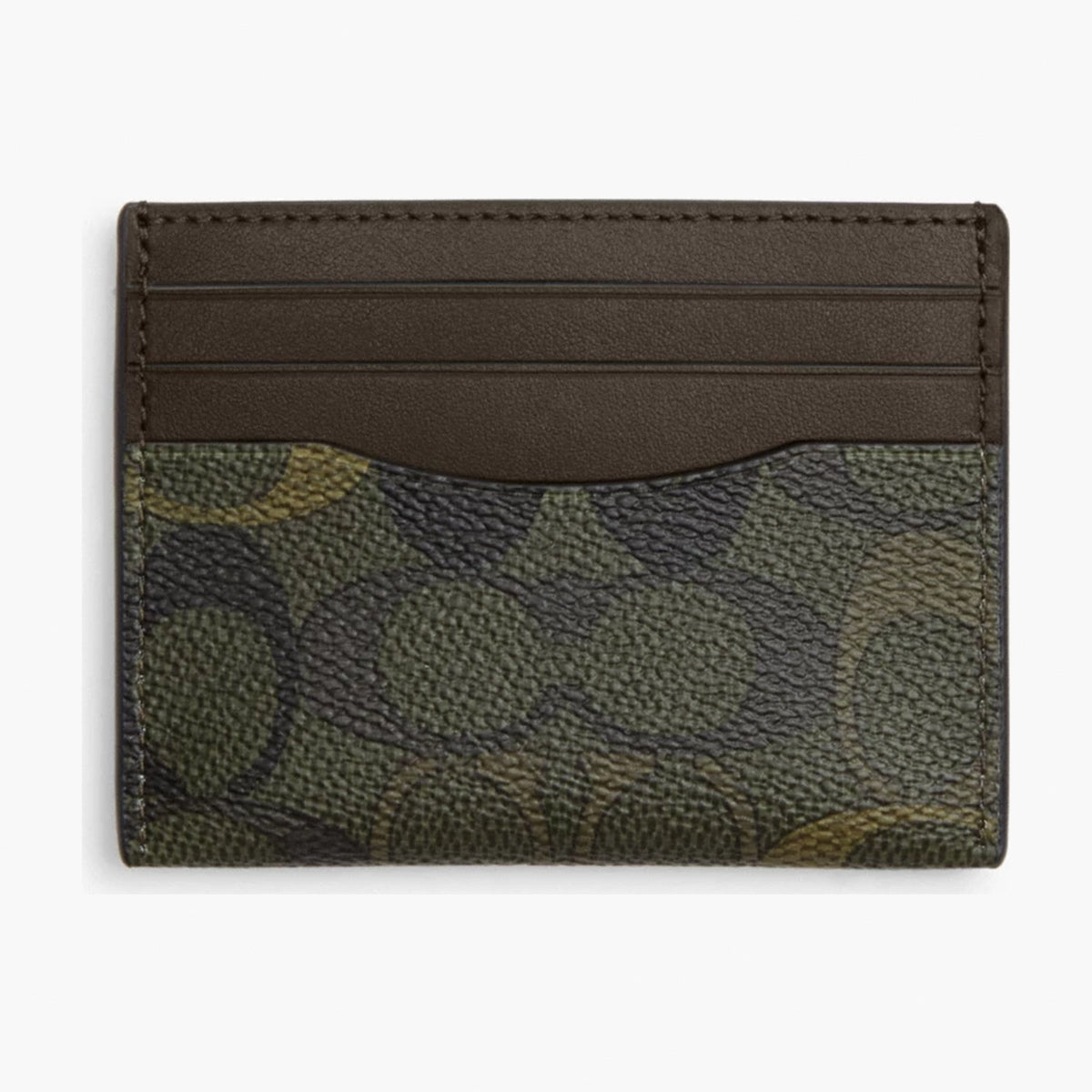 Coach Slim ID Card Case In Signature Camo Print - Green
