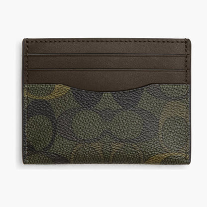 Coach Slim ID Card Case In Signature Camo Print - Green
