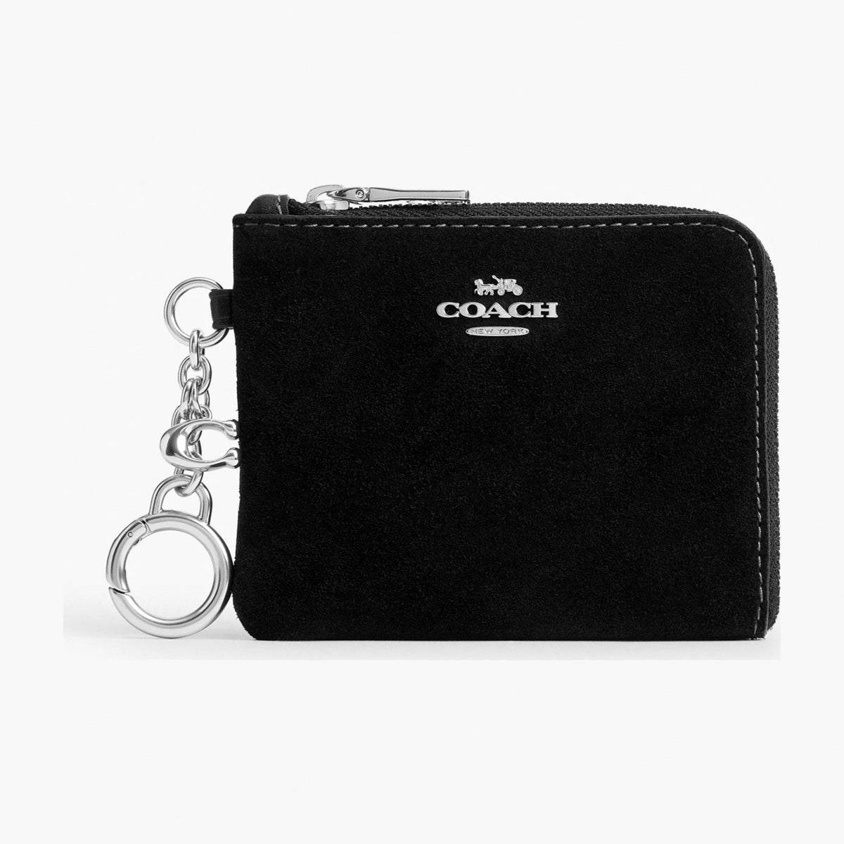 Coach Small Corner Zip Wallet - Silver/Black