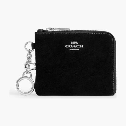 Coach Small Corner Zip Wallet - Silver/Black