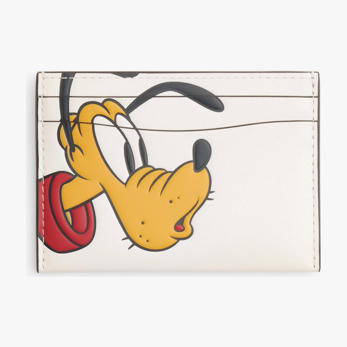 Coach Disney X Coach Essential Card Case With Pluto - Brass/Chalk Multi