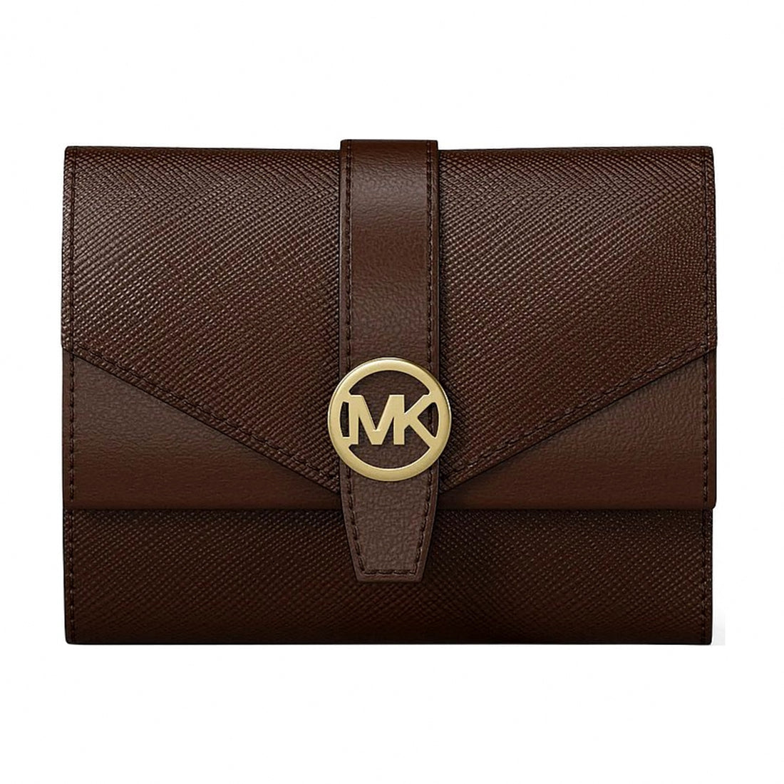 Michael Kors Greenwich Medium Saffiano Leather Trifold Wallet - NUTMEG