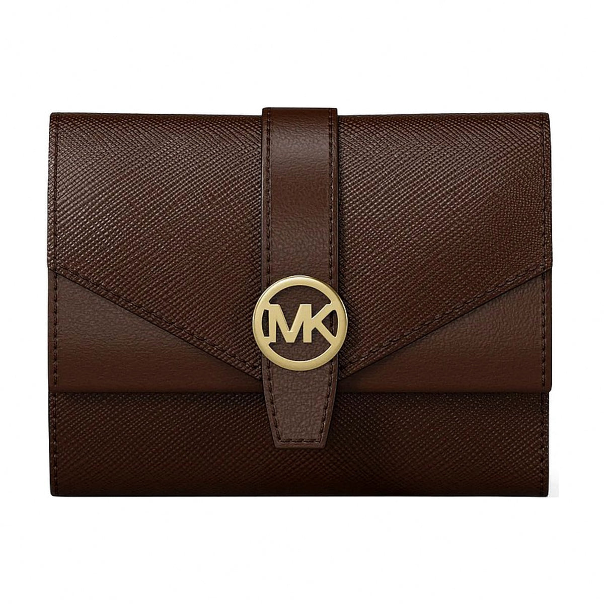 Michael Kors Greenwich Medium Saffiano Leather Trifold Wallet - NUTMEG