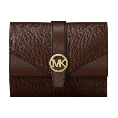 Michael Kors Greenwich Medium Saffiano Leather Trifold Wallet - NUTMEG