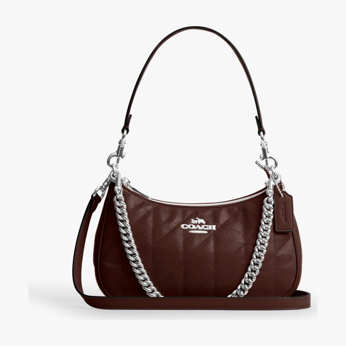 Coach Teri Shoulder Bag With Quilting - Silver/Maple
