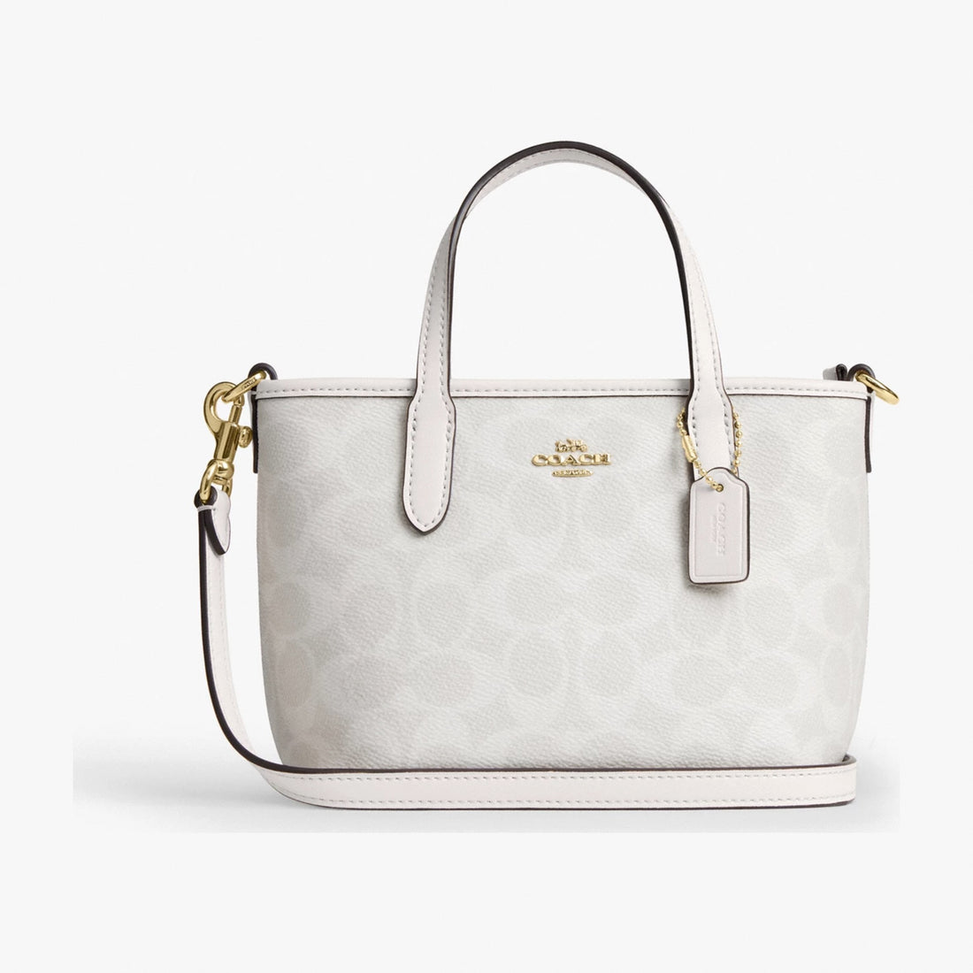Coach City Mini Tote Bag In Signature Canvas - Gold/White/Chalk