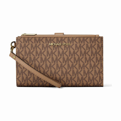 Michael Kors Jet Set Large Signature Logo Wristlet - CAMEL