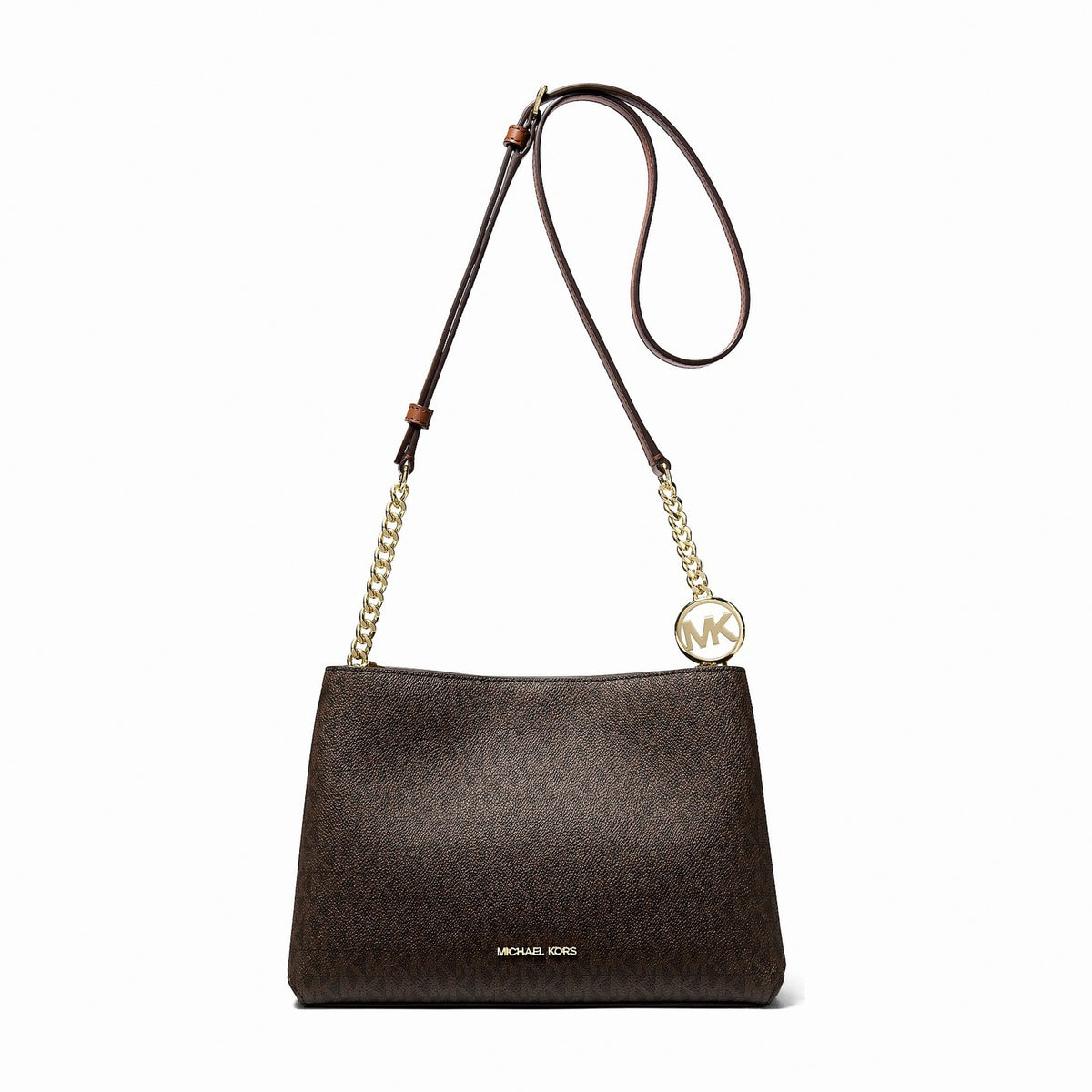 Michael Kors Christina Small Signature Logo Crossbody Bag - BROWN