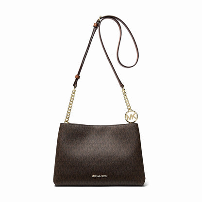 Michael Kors Christina Small Signature Logo Crossbody Bag - BROWN